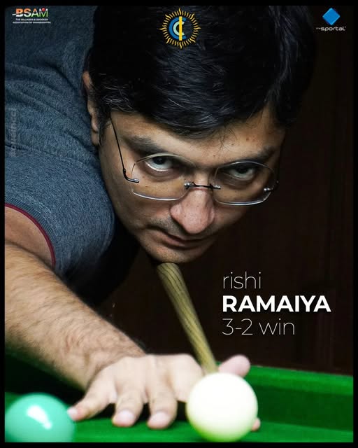 Rishi Ramaiya Edges Past Rahul Narang in a Thrilling 3-2 Victory at CCI Snooker Classic 2025